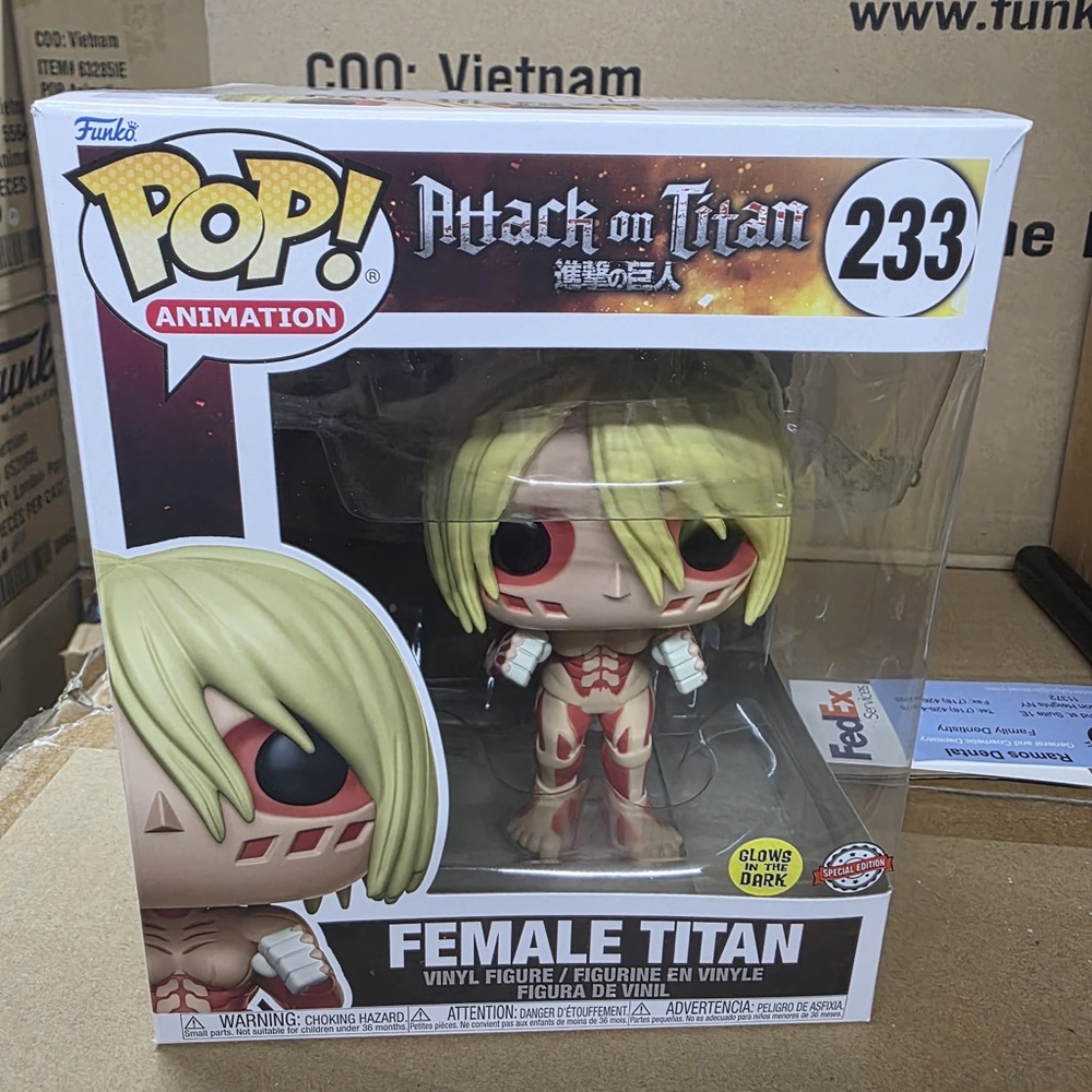 Funko Pop Attack on Titan Female Titan Figure glow in the dark Funko exclusive